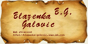 Blaženka Galović vizit kartica